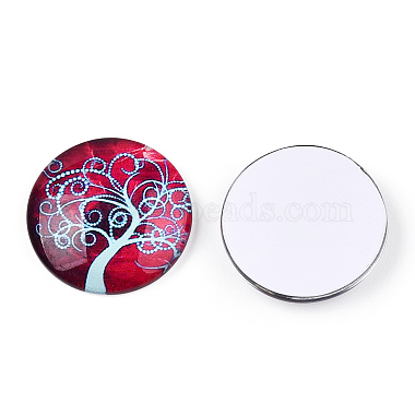 DIYのプロジェクトのための半円形/ドームツリーパターンガラス売春カボション(GGLA-Q037-25mm-M28-04)-2