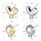 16Pcs 4 Style Spray Painted Alloy Stud Earrings Findings(FIND-LS0001-66)-3