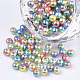 Rainbow ABS Plastic Imitation Pearl Beads(OACR-Q174-8mm-07)-1