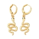 Rack Plating Brass Snake Dangle Leverback Earrings with Cubic Zirconia(EJEW-D061-02G)-1