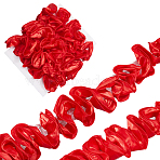 5 Yards Polyester Satin Chiffon Wavy Lace, Pleated Lace Trim, Ruffle Lace Fabric, Costume Dress Accessories, Red, 90mm(OCOR-CY0001-66A)