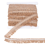 12.5M Burlap Ribbon, for Curtain Accessories, with 1Pc Cardboard Paper Display Cards, BurlyWood, 1-1/4 inch(33mm)(AJEW-GF0014-55A)