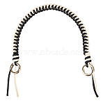 Polyester Braided Cord Bag Handles, with Alloy Swivel Clasps, for Bag Handle Replacement Accessories, Light Gold, Black, White, 350x13.5x10.5mm(FIND-WH20023-042D)