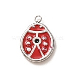 304 Stainless Steel Enamel Pendants, Ladybug Charms, Stainless Steel Color, 18x13x2mm, Hole: 1.6mm(SA-CBA46B2-08P)