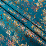 Chinese-style Flower Pattern Polyester Fabric for Clothing & Home Decor, Prussian Blue, 1000x1480x0.8mm(DIY-WH0622-735B)