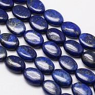 Natural Lapis Lazuli Oval Bead Strands, Dyed, 14x10x5mm, Hole: 1mm, about 28pcs/strand, 15.3 inch(X-G-M265-14x10mm-02)