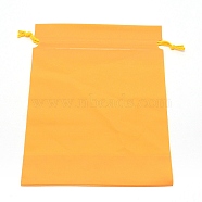 Rectangle Plastic Frosted Drawstring Gift Bags, with Cotton Cord, for Daily Supplies Storage, Gold, 28.5x20.8x0.15cm(ABAG-TAC0005-01F)