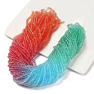 Transparent Painted Glass Beads Strands, Faceted, Rondelle, Colorful, 3.7x3.2mm, Hole: 0.7mm, about 105pcs/strand, 13.39''(34cm)(DGLA-A034-T3mm-A11)