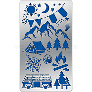 Stainless Steel Cutting Dies Stencils, for DIY Scrapbooking/Photo Album, Decorative Embossing DIY Paper Card, Camping Themed Pattern, 17.7x10.1cm(DIY-WH0242-197)