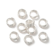 Brass Split Rings, Lead Free & Cadmium Free, Triple Loops Jump Rings, 925 Sterling Silver Plated, 21 Gauge, 6x3mm, Inner Diameter: 4.5mm(KK-O143-23S)