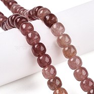 Natural Strawberry Quartz Beads Strands, Barrel, 10~10.5x9~9.5mm, Hole: 1.2mm, about 41~43pcs/strand, 14.37~16''(36.5~40cm)(G-T138-146)