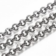 Iron Rolo Chains, Belcher Chain, with Spool, Soldered, Gunmetal, 6x1mm, about 82.02 Feet(25m)/roll(CH-T001-01B)
