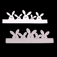 Bunny Frame Carbon Steel Cutting Dies Stencils, A Nest of Rabbits for DIY Scrapbooking/Photo Album, Decorative Embossing Paper Card, Matte Platinum, 5.1x14.7x0.08cm(DIY-F028-12)
