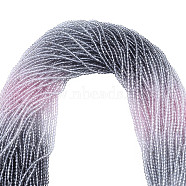 Transparent Glass Beads Strands, Segmented Multi-color Beads, Faceted Round, Gray, 3mm, Hole: 0.7mm, about 136~139pcs/strand, 14.53 inch~14.84 inch(36.9~37.7cm)(GLAA-N041-010-06)