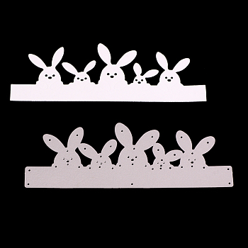 Bunny Frame Carbon Steel Cutting Dies Stencils, A Nest of Rabbits for DIY Scrapbooking/Photo Album, Decorative Embossing Paper Card, Matte Platinum, 5.1x14.7x0.08cm