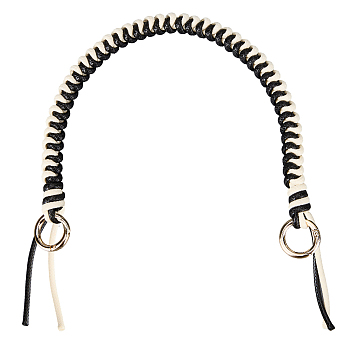 Polyester Braided Cord Bag Handles, with Alloy Swivel Clasps, for Bag Handle Replacement Accessories, Light Gold, Black, White, 350x13.5x10.5mm