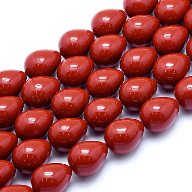 19mm DarkRed Drop Shell Pearl Beads