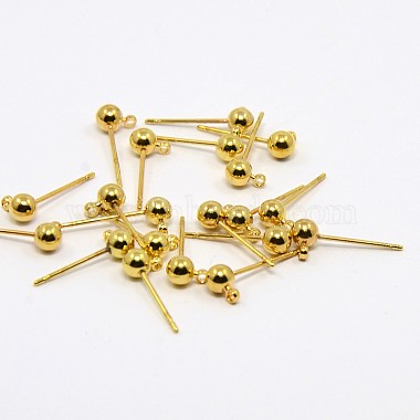 Golden Brass Stud Earrings