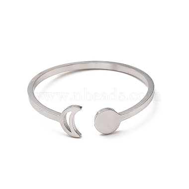 304 Stainless Steel Open Cuff Rings(RJEW-Q808-01B-P)-2