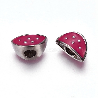16mm MediumVioletRed Others Stainless Steel+Enamel Beads