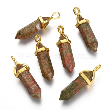 Golden Bullet Unakite Pendants