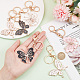 6Pcs 2 Style Butterfly Alloy Enamel Charm Keychains(KEYC-PH01513)-3