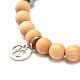 Bracelet extensible en perles rondes en bois naturel(BJEW-JB07807)-4