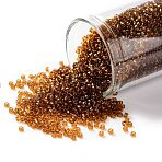 TOHO Round Seed Beads, Japanese Seed Beads, (941) Transparent Smoked Topaz, 15/0, 1.5mm, Hole: 0.7mm, about 15000pcs/50g(SEED-XTR15-0941)