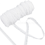 Nylon Chiffon Elastic Lace Trim, Pleated Lace Ribbon For Sewing Decoration, White, 5/8 inch(15mm)(OCOR-WH0082-159D)