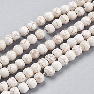 Synthetic Magnesite Beads Strands, Round, Magnesite, 6mm, hole: 0.8mm(X-TURQ-6D-07)