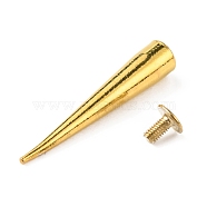 Alloy Rivets Set, with Screw, Bullet Shape, Spike Cone Screw Back Rivet, for Purse Handbag Shoes Punk Rock Leather Craft Clothes Belt, Golden, 38x7mm, Hole: 3mm(DIY-WH0374-66)