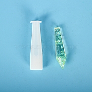 Pendulum Crystal Silicone Molds, Quartz Crystals Pendants Molds, For UV Resin, Epoxy Resin Jewelry Making, White, 2x8cm, Inner Diameter: 1cm(DIY-P010-01)