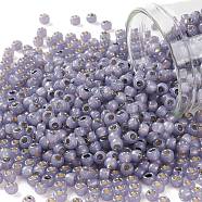 TOHO Round Seed Beads, Japanese Seed Beads, (PF2124) PermaFinish Lilac Opal Silver Lined, 11/0, 2.2mm, Hole: 0.8mm, about 5555pcs/50g(SEED-XTR11-PF2124)