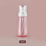 Plastic Portable Spray Bottles, with PP Cover, Empty Refillable Bottles, Pink, 4.6x13.4cm, Capacity: 100ml(3.38fl. oz)(MRMJ-WH0072-16C-01)