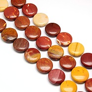 Natural Flat Round Mookaite Beads Strands, 20x7~9mm, Hole: 1mm; about 20pcs/strand, 15.74 inches(G-L246-15)