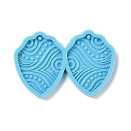 DIY Pendant Silicone Molds, for Earring Making, Resin Casting Molds, For UV Resin, Epoxy Resin Jewelry Making, Deep Sky Blue, 42x64x4mm, Hole: 2mm, Inner Diameter: 37x28mm(DIY-F102-17)
