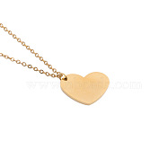 Stainless Steel Heart Pendant with Mirror Polished Surface and Engravable Design, Golden, size 1(ST0415190)