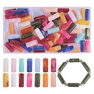 140Pcs 14 Colors Acrylic Beads, Tube, Imitation Gemstone, Column, Mixed Color, 20x8mm, Hole: 2mm, 10pcs/color(MACR-SZ0001-78)