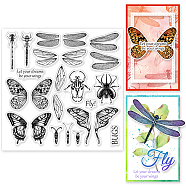 PVC Plastic Stamps, for DIY Scrapbooking, Photo Album Decorative, Cards Making, Stamp Sheets, Film Frame, Insects, 15x15cm(DIY-WH0372-0080)