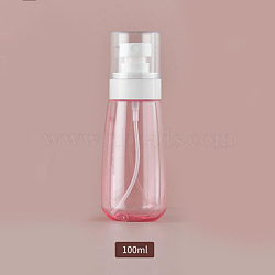 Plastic Portable Spray Bottles, with PP Cover, Empty Refillable Bottles, Pink, 4.6x13.4cm, Capacity: 100ml(3.38fl. oz)(MRMJ-WH0072-16C-01)