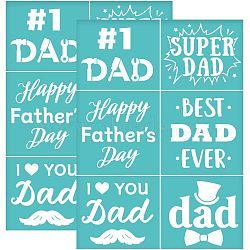 Self-Adhesive Silk Screen Printing Stencil, for Painting on Wood, DIY Decoration T-Shirt Fabric, Turquoise, Father's Day Themed Pattern, 195x140mm(DIY-WH0337-057)