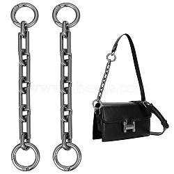 Alloy Bag Strap Extender Cross Chains, with Spring Gate Rings, Bag Replacement Accessories, Gunmetal, 14.5cm(PURS-WH0001-71B)