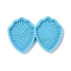 DIY Pendant Silicone Molds, for Earring Making, Resin Casting Molds, For UV Resin, Epoxy Resin Jewelry Making, Deep Sky Blue, 42x64x4mm, Hole: 2mm, Inner Diameter: 37x28mm(DIY-F102-17)