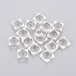 Tibetan Style Bead Frames, Square, Lead Free and Cadmium Free, Antique Silver, about 11mm long, 11mm wide, 3mm thick, hole: 8mm(X-LF10939Y)