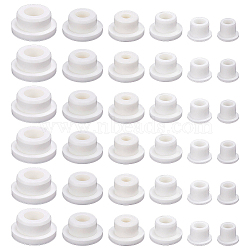 36Pcs 6 Styles Silicone Plugs, T-shaped, White, 15~31x12~15mm, 6pcs/style(AJEW-OC0016-24)