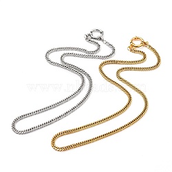 304 Stainless Steel Diamond Cut Chunky Curb Chains, Cuban Link Chains Necklaces Sets, with Spring Ring Clasps, Golden & Stainless Steel Color, 18-1/2 inch(47cm), 2pcs/set(NJEW-JN03213)