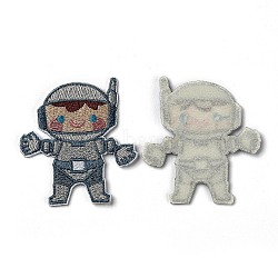 Computerized Embroidery Cloth Sew on Patches, Costume Accessories, Appliques, Astronaut, Steel Blue, 60x55x1.6mm(AJEW-B003-17)
