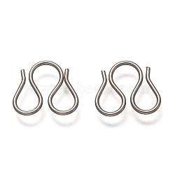 Non-Tarnish 304 Stainless Steel M Clasps, Stainless Steel Color, 9.5x10.5x0.8mm(STAS-H136-11P)