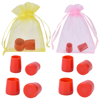 Gorgecraft 8Pair PVC High Heel Stoppers Protector, Round Shape Non-slip Wearable Heel Cover Shockproof Accessories, 8Pcs Organza Gift Bags with Drawstring, Red, 16~17x12~18mm, 8.5~14mm Inner Diameter