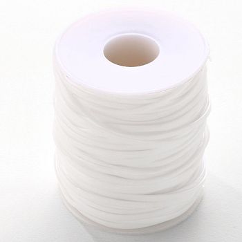 Flat PVC Cords, for Jewelry Making, White, 2.3mm, , about 50 yards/roll